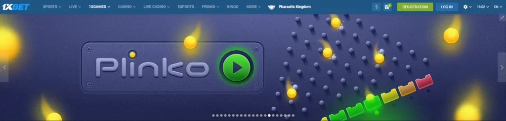 Mainkan permainan Plinko di 1xCinta