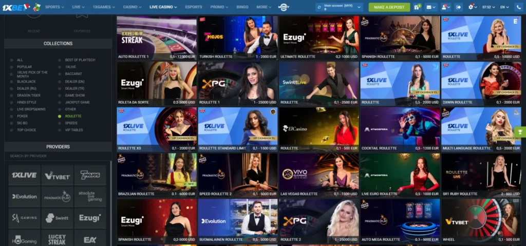 1xBet মালয়েশিয়ায় লাইভ রুলেট